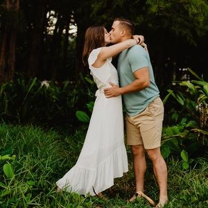 White and gold drew dress